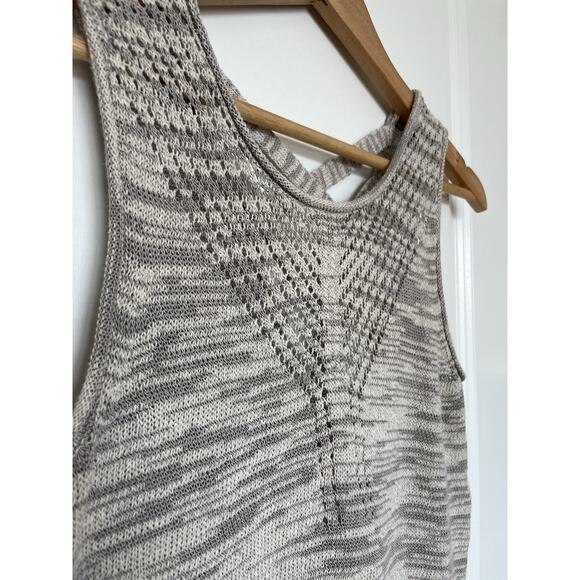 Lucky Brand Women’s Heathered Sweater Tank Crisscrossed Back Size XS Cozy Soft - Picture 2 of 6